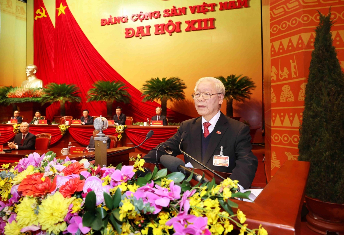 Ảnh: Toàn cảnh phiên bế mạc Đại hội đại biểu toàn quốc lần thứ XIII của Đảng
